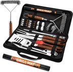 PURPLEBIRD 31PCS Grill Set for Outdoor Grill - Grilling Gift for Men & Dad, Heavy Duty Stainless BBQ Tools Kit for Camping, Grilling Utensils Set with Cleaner Brush, Thermometer, Storage Bag, BBQ Mat