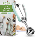 Spring Chef Medium #40 Stainless Steel Cookie Scoop for Baking, Multifunctional Kitchen Food Scooper with Trigger Release, 1.7 Tablespoon Melon Scooper - Dishwasher Safe Meatball Scoop - Mint