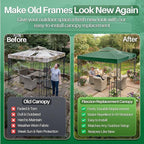 Flexzion 8x8 Gazebo Canopy Replacement Top Waterproof Cover - Outdoor Gazebo Canopy Cover - Double Tier UV30 Cover for Canopies, Garden, Patio, Yard Tent (Green)