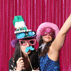 Sequin Backdrop Hot Pink 8ft x 8ft Glitter Photo Booth Backdrop for Birthday Party Fuchsia