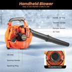 Gas Leaf Blower 25.4cc 2-Cycle Handheld Leaf Blower Gas Powered, Gasoline Blower for Lawn Care Sweeping Fallen Leaves Dust Garbage,4.59ft³/h | US Stock