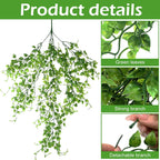 Hoteam 12 Pcs Artificial Hanging Plants 32 Inch Fake Ivy Vines with Fake Leaves Patio Artificial Plants Greenery for Living Room Indoor Outdoor Wall, No Basket (Ivy)