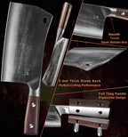 ENOKING Cleaver Knife, 7.5 Inch Hand Forged Meat Cleaver Heavy Duty Bone Chopper German High Carbon Stainless Steel Butcher Knife with Full Tang Handle for Home Kitchen and Restaurant, Ultra Sharp