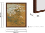 Poster Master Vintage Wild Flowers Poster - Retro Tonal Botanical Painting Print - Abstract Art - Floral Art - Farmhouse Art - Aesthetic Flower Shop or Living Room Wall Decor, 11x14 Brown Framed
