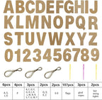 TaoBary 112 Pcs DIY Letter Kit Glitter Customizable Banner Letters Include 107 Letters and Numbers 3 Rope and 2 Needles for Birthday Halloween Christmas Wedding Valentine Party Decor(Champagne Gold)
