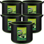 NACHLYNN 5-Pack 10 Gallon Grow Bags with Handles Thickened Nonwoven Fabric Pots Heavy Duty Aeration Fabric Pots Plant or Fruits Flowers Plant