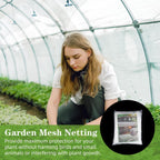 10 x 65FT Garden Mesh Netting, Ultra Fine Mesh Protection Netting Plant Covers Greenhouse Row Cover Raised Bed Screen Barrier Net for Vegetable Fruits Flowers Trees Crops, White