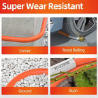SPECILITE Garden Water Hose 15 ft x 5/8 in, Heavy Duty Leader Pipe Extension, Flexible, Lightweight Kink-less,Hybrid Rubber, with 3/4" Brass Fittings, Orange