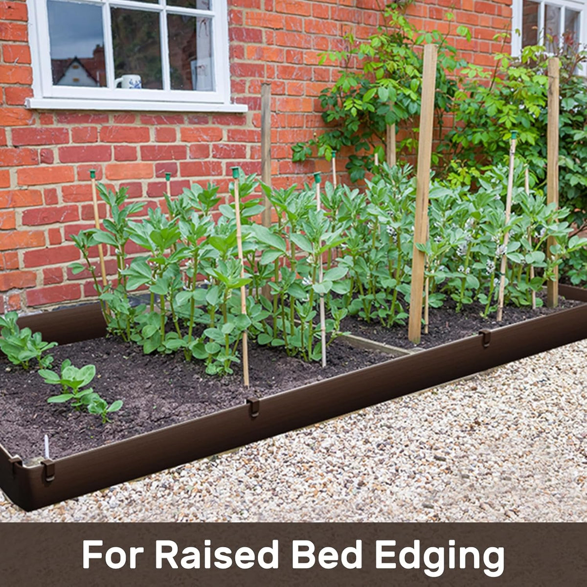AGTEK 60FT Plastic Landscape Edging Coil Kit, 4 inch High Terrace Board Garden Edging Border with 18 Stakes