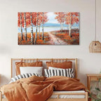 YDYSUNE Large Painting Wall Art Expertly Picture for Living Room Red and White Home Bedroom Decoration Tree Framed Artwork Decor 24X48
