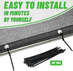 ColourTree 70% Black Shade Cloth Custom Size 3FT x 95FT Mesh Tarp, UV Resistant Netting with Upgrade Grommets for Plant Cover, Greenhouse, Chicken Coop, Barn, Kennel, Garden. (We Make Custom Size)