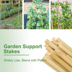 Garden Stakes 4ft, Natural Bamboo Stakes 4 Feet, Thicker Sturdy Plant Stakes 25 Pack for Tomatoes, Beans, Flowers, Potted and More Climbing Plants