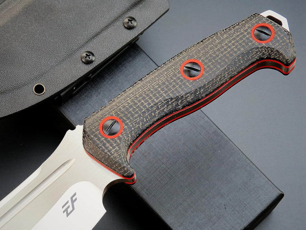 Eafengrow EF137 Fixed Blade Knife, N690 Steel Blade,Micarta Handle Full Tang EDC Fixed Knifes for Outdoor Activities Working Camping