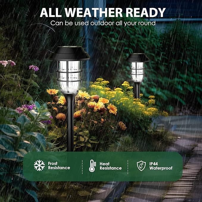 SOLPEX Solar Lights for Outside, Solar Outdoor Pathway Garden Lights Waterproof, Solar Powered Landscape Lighting for Yard, Garden, Pathway, Patio, Porch, Walkway, Driveway, 8 Pack(Cold White)