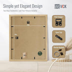 VCK 16x20 Picture Frame Set of 4 - Oak, Gallery-Quality Wood Poster Frames, 1.1-Inch Wide Border, Polished Plexiglass, Vertical or Horizontal Wall Display for Photo/Art/Prints, Natural Oak