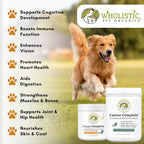 Wholistic Pet Organics Canine Complete - Dog Multivitamin Powder - 1 Lb - Daily Dog Vitamins and Supplements for Homemade Food - Immune System, Skin, Coat & Overall Health - Small and Large Breed