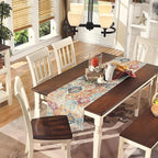 Snycler Table Runner Boho Table Runners Vintage Elegant Farmhouse Table Center Linen Decor for Home Dining Party Entrance (13x48 Inch) Boho-Yellow