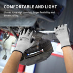MANUSAGE Safety Work Gloves - Protective Glove for Men & Women - Ultrathin Hand Protection - For Construction, Gardening, Landscaping - Grey - Size M - 3 Pairs