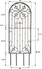 H Potter Garden Trellis for Climbing Plants Metal Wrought Iron Outdoor Wall Panel for Vines Flowers