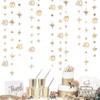 Champagne Gold 40th Birthday Decorations Number 40 Circle Dot Twinkle Star Garland Streamer Banner Backdrop for Women Mens Cheers to 40 Years Old Birthday Happy 40th Anniversary Party Supplies