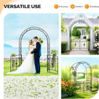 VINGLI Garden Arbor Arch, Wedding Arch Archway for Ceremony Party, Trellis for Plant Climbing, Christmas Decorations Pergola for Backyard, Lawn, Patio, Yard (Arbor with Gate)