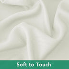 Biscaynebay Textured Fabric Tablecloths 90x132 Inches Rectangular, Ivory Water Resistant Tablecloths for Dining, Kitchen, Wedding, Parties etc. Machine Washable