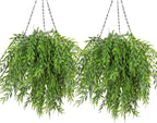 RECUTMS Artificial Weeping Willow 6Pcs,Plastic Leaves Twig Plants Greenery Fake Hanging Ivy Garland UV Resistant for Indoor Outdoor Home Garden Wall Baskets Wedding Party Table Planter Filler Decor