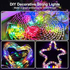 2 Pack 16Ft 50 LED Fairy Lights Mini String Lights Waterproof for Mason Jars Halloween Christmas Parties Wedding Table Centerpieces Decoration