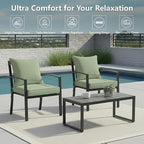 22x22 Inch Patio Chair Cushions Set of 2, Outdoor Furniture Cushions - Removable Cover, Water-Repellent, Fade-Resistant, Non-Slip Bottom & Straps, Replacement for Lawn, Porch & Deck Chair - Sage Green