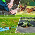 Landscape Staples 8 Inch, 25 Pack 8 Gauge Galvanized Garden Staples U-Shaped Landscape Stakes, Heavy Duty Ground Stakes for Outdoor Decorations, Weed Barrier Fabric, Irigation Tubing, Tent