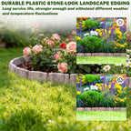 Landscape Edging Garden Edging Border Faux Stone Edging,17FT x 2.75 in Tall