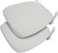 FUNHOME Outdoor Chair Cushions Set of 2,Patio Seat Cushion 17"x16"x2",U-Shaped Dining Chair Cushion 17 by 16 Inch,Water Resistant,Fade-Resistant Chair Pads for Kitchen Garden Furniture(Cloud Gray)