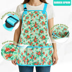 Garden Tools Set, JUMPHIGH 10 PCS Heavy Duty Gardening Tools Includes Hand Trowel Rake Weeder Pruner, Gardening Gifts for Women, Garden Kit with Tote Bag, Apron, Gloves, Kneeling Pad