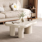 Coffee Table- Cloud Coffee Table, 48” Round Edge Tables with Unique Irregular Curves, Modern Tea Tables for Living Room Apartment, Easy Assemble& Clean