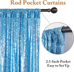 ShinyBeauty Baby Blue Backdrop Curtains 2FTx8FT 8 Pieces Sequin Photo Backdrops Baby Shower Backgrounds Light Blue Shimmer Curtain Panels for Parties,Birthday,Wedding Photobooth Decor