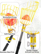 6.5FT Fruit Picker, Apple Picker Tool with Adjustable Pole and Basket, Long Reach Mango Grabber Tool, Tree Fruit Catcher for Picking Lemon Pear Orange Avocado Peach Citrus