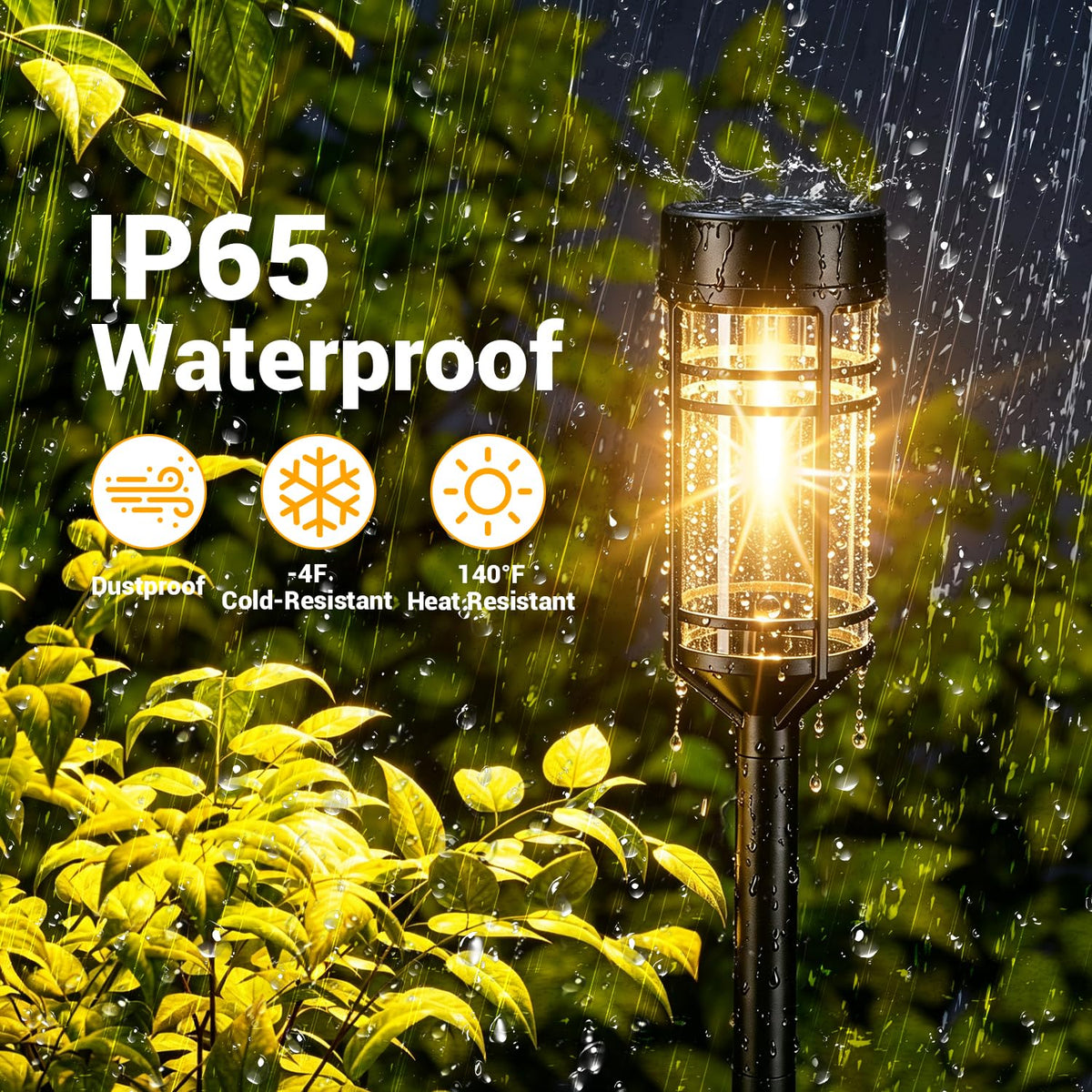 Amzarp 8 Pack Solar Garden Lights, Outdoor Bright LED Solar Pathway Lights