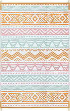 Lahome Waterproof Outdoor Rug 6x9, Reversible Outdoor Plastic Straw Rug for Camping, Large RV Outdoor Patio Rug, Outdoor Rugs Carpet for Porch Deck Backyard Balcony Picnic(Pink/Orange,6'x 9')
