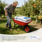 Heavy Duty Steel Tray Garden Wheelbarrow with 12" Pneumatic Single Wheel
