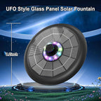 Solar Fountain UFO Style, 2026 Upgrade 5W Glass Solar Panel Bird Bath Fountain with LED Lights, 4000mAh Backup Battery, 7 Nozzles for for Garden, Pond, Pool, Patio Outdoor Water Feature