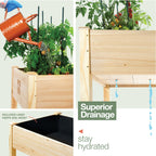 Cedar Raised Garden Bed with Legs, Outdoor Planter Box 48x24x30, 200lb