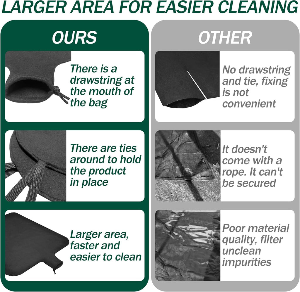 5 x 10ft Dewatering Bags with Drawstring Extra Large Dewatering Filter Bag Silt Oil Sludge Sediment Filter Bag Non Woven Geotextile Fabric Filter Bags for Construction Sites Dredging