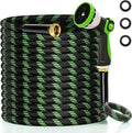 Garden Hose 100 ft Water Hose Flexible Non-Expandable Outdoor Heavy Duty Lightweight Leakproof Kink-free flex Watering Hose Pipe with Nozzle for 3/4 inch Fitting Yard Lawn Outside Car Wash