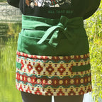 Garden Apron for Woman, Serve Apron Cute, Flora Half Apron with 8 Pockets, Valentines Gift for Mom Wife Girlfriend