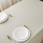 NLMUVW Ivory Tablecloth for Rectangle Tables 84 Inch, Linen Table Cloth Rustic Water Resistant Farmhouse Table Cover for Kitchen Dining Coffee, 54 x 84 Inch