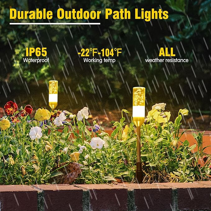 LED Pathway Lights, 4.8W 12V AC/DC Low Voltage Path Lights, 570 Lumen 6 Pack Extendable Outdoor Landscape Lighting IP65 Waterproof Garden Lights for Yard Walkway Driveway, 2700K