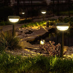 Ensenior 8-Pack Solar Lights Outdoor, Auto ON/Off 3000K LED Solar Garden Lights for Pathway, Yard, Patio, Walkway, Flower Bed, Waterproof, Energy-Efficient Landscape Lighting, Adjustable Height