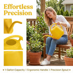 Fasmov Plastic Watering Can, Yellow, 1-Gallon