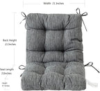 QILLOWAY Outdoor Chair Cushion for Patio Furniture, Waterproof Patio Cushions with Ties, Fade Resistant Replacement Pads for Outdoor Rocking Chairs,Charcoal Grey,Black