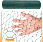 Green Chicken Wire 48 inch(H) x 100 ft(L), Anti-Rust Hexagonal Galvanized Metal Garden Netting for Floral Arrangements, PVC Coated Chicken Wire Coop for Crafts Plant Protector Pet Rabbits Fencing